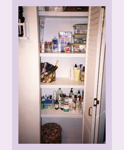 Bathroom closet after transformation